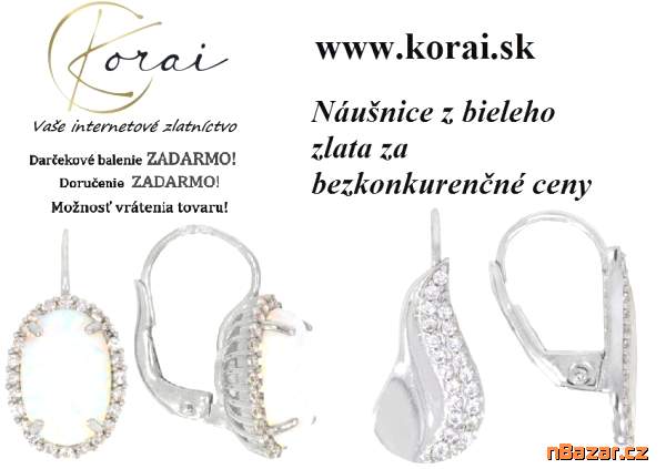 Náušnice z bieleho zlata Korai