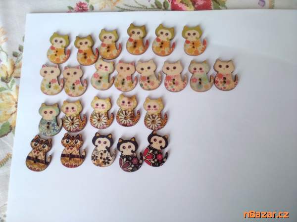 Nové, dětské, dřevěné knoflíky Nové, dětské, dřevěné knoflíky