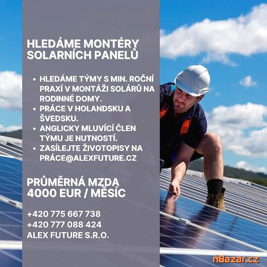 Hledáme týmy montérů s i bez elektrikáře