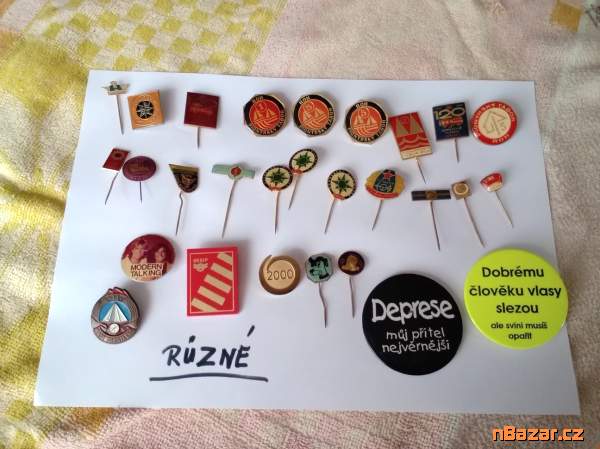 staré, plechové odznaky - rúzné