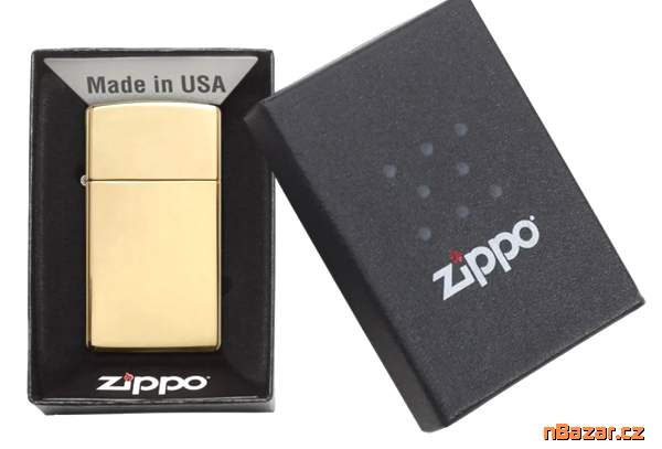 Designový zapalovač Zippo High Polish Brass Slim