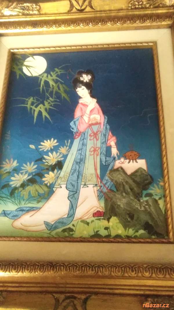 starý japonský obraz s gejšou - orig. starý japonský obraz s gejšou - orig.