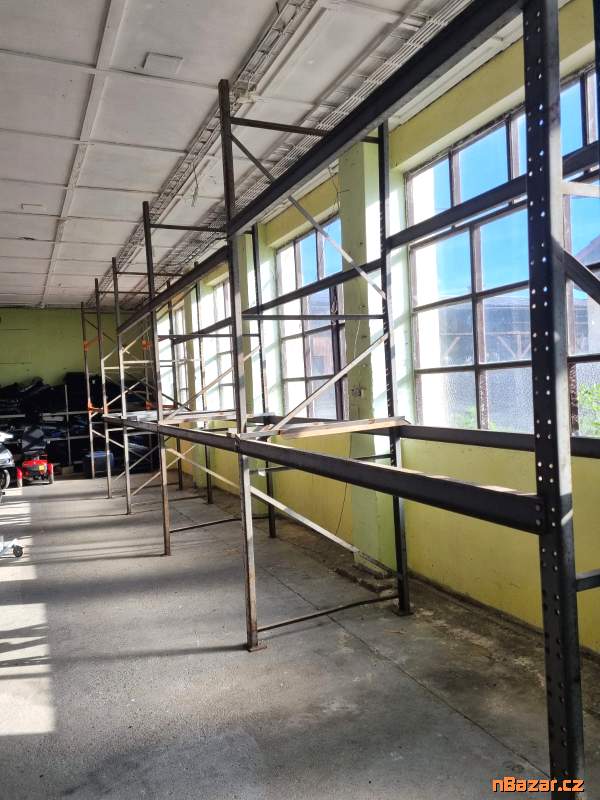 Paletový regál 5 polí / 2 patra – délka 9,8 m