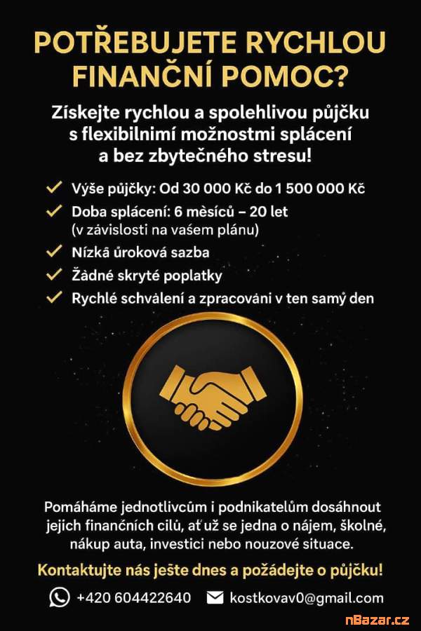 Financování, které vám vyhovuje. Požádejte o podn