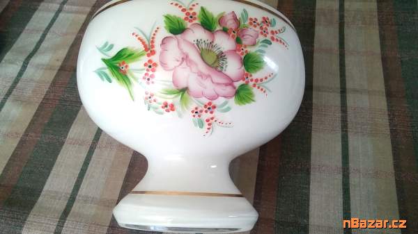 stará, skleněná mísa z mléčného skla na nožce